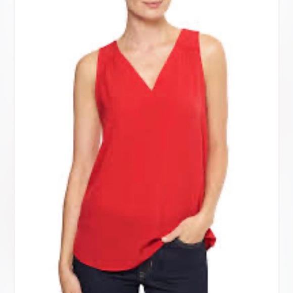 GAP Tops - Gap V-neck keyhole Red Sleeveless Tank Top Size Large
